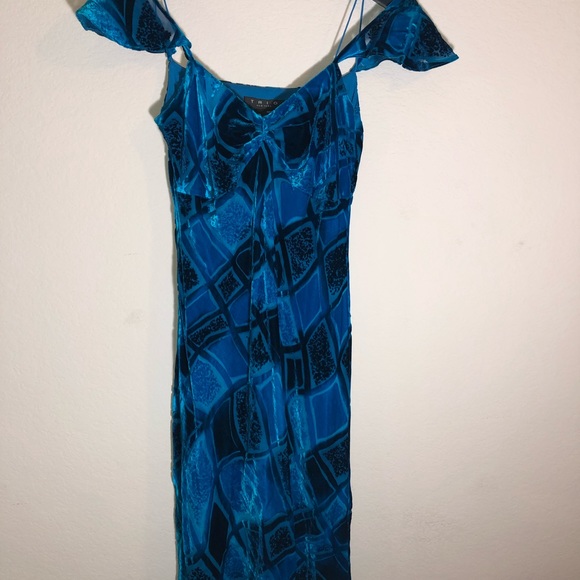 Beautiful TRIO NY Turquoise Slip Dress - Picture 2 of 9